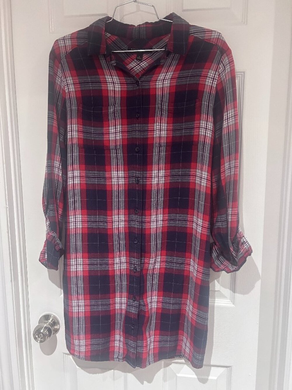Banana Republic Womans 6 Plaid Shirt Dress